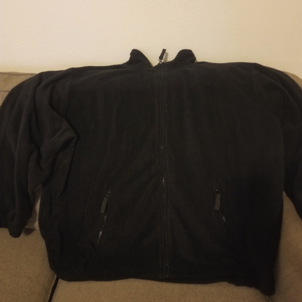 Black King Size Lightweight Fleece Jacket